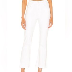 Mother Hustler Ankle Fray white denim, has a snag as pictured but in good shape